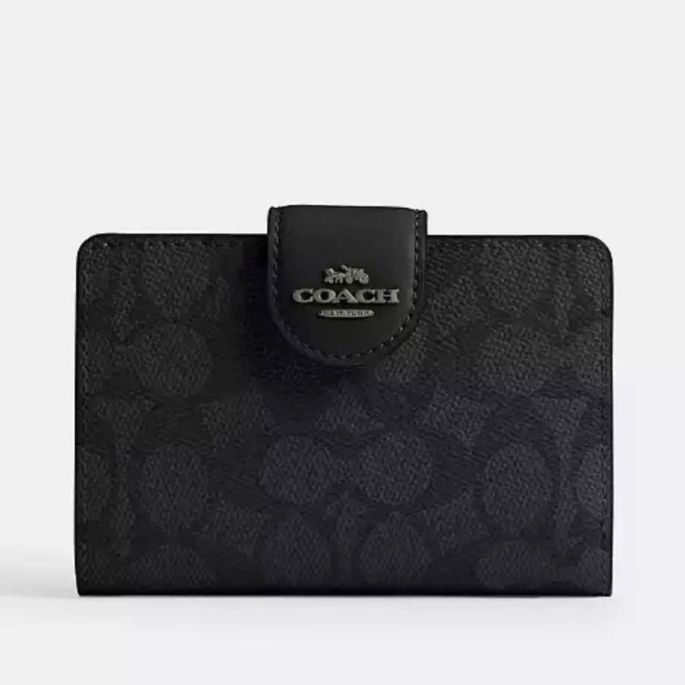 NWOT Coach Medium Corner Zip Wallet In Signature Canvas